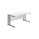 White TC Office Twin Upright 800mm deep rectangular desk with a sleek, modern design and sturdy construction.