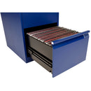 Blue TC Bisley Classic Steel Filing Cabinet with two drawers, sturdy metal construction for office or home storage.