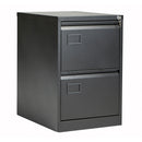 Black Bisley Contract Steel Filing Cabinet by TC with multiple drawers, modern design, and sturdy construction.