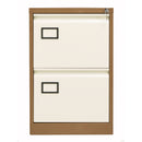 TC Bisley Contract steel filing cabinet with two drawers in coffee and cream finish, ideal for office storage.