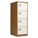 Two-drawer Bisley Contract steel filing cabinet in coffee and cream finish, designed for organized office storage.