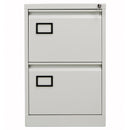 TC Bisley Contract Steel Filing Cabinet in Goose Grey with two drawers, sturdy metal construction for office storage.
