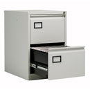 TC Bisley Contract steel filing cabinet in goose grey with two drawers, ideal for office storage and organization.