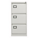 TC Bisley Contract steel filing cabinet with two drawers in goose grey, featuring a durable metal design for office storage.