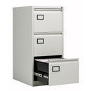 TC Bisley Contract Steel Filing Cabinet with two drawers in goose grey, featuring a sturdy metal construction and modern design
