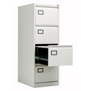 Two-drawer Bisley Contract Steel Filing Cabinet in Goose Grey, made by TC, with a sleek, modern design for office storage.