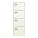 White Bisley Contract Steel Filing Cabinet by TC with multiple drawers, shown from the front.