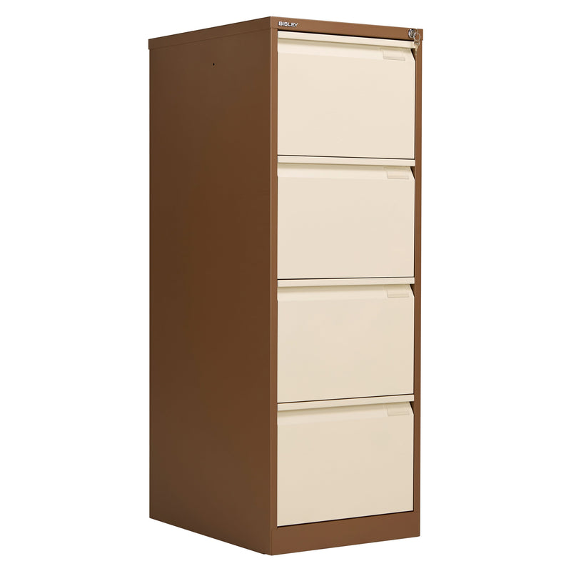 Bisley Classic Steel Filing Cabinet - Coffee & Cream - NWOF