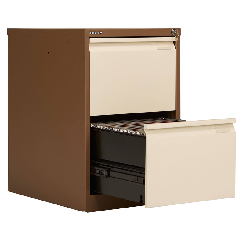 Bisley Classic Steel Filing Cabinet - Coffee & Cream - NWOF