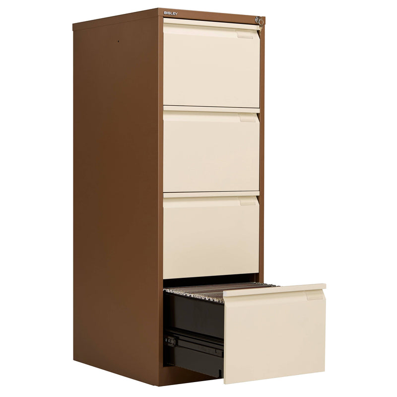 Bisley Classic Steel Filing Cabinet - Coffee & Cream - NWOF