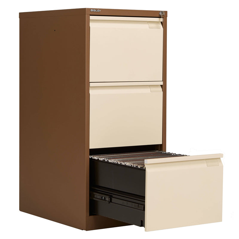 Bisley Classic Steel Filing Cabinet - Coffee & Cream - NWOF