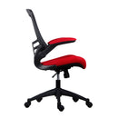TC Marlos mesh back office chair with folding arms, ergonomic design and adjustable features for comfortable workspace seating.