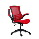 TC Marlos mesh back office chair with folding arms, ergonomic design and adjustable features for comfortable seating.