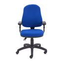 TC Calypso 2 high back operator chair with adjustable headrest and ergonomic design, featuring black upholstery and supportive armrests.