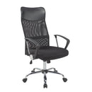 Black TC Carlos high back mesh chair with armrests, ergonomic design, and supportive back for office or home use.