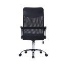 Black Carlos high back mesh chair with armrests by TC, featuring a supportive ergonomic design and adjustable height.