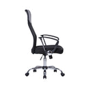 Black TC Carlos high back mesh chair with armrests, ergonomic office chair with breathable mesh and sturdy frame.