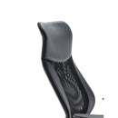 Black Fonseca II mesh back chair by TC with ergonomic design and adjustable features, shown in close-up detail.