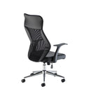 Black Fonseca II mesh back chair by TC with ergonomic design and adjustable features, shown from the back in the image.