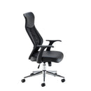 Black TC Fonseca II mesh back chair shown from the side, featuring a sleek design and ergonomic mesh back support.