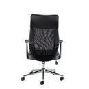 Black Fonseca II mesh back chair by TC with ergonomic design and adjustable features, shown from the back view.