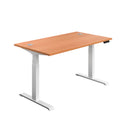 TC Office Economy Sit Stand Desk in beech white with 1200mm surface, adjustable height, modern ergonomic workspace solution