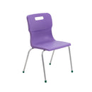 Titan 4-leg classroom chair in purple for size 5, suitable for children aged 11-14, with sturdy metal frame and ergonomic design.