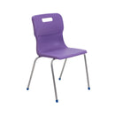 Purple Titan 4-leg classroom chair for size 6, suitable for students aged 14+ years, featuring a sturdy metal frame.