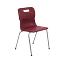 Titan 4-leg classroom chair in burgundy for Size 6, suitable for students aged 14 and up, with a sturdy design.