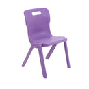 Purple Titan One Piece Classroom Chair Size 5 for ages 11-14, featuring a sturdy design and ergonomic support for students.