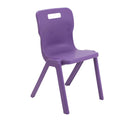 Purple Titan One Piece Classroom Chair for age 14+ years, ergonomic design, sturdy build, ideal for students in size 6.