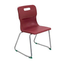 Titan Burgundy Skid Base Classroom Chair Size 5 for ages 11-14, featuring sturdy construction and ergonomic design.