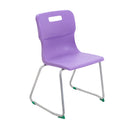 Purple Titan classroom chair with skid base, size 5 for ages 11-14, featuring a sturdy design and ergonomic seat.