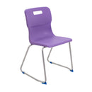 Purple Titan Skid Base Classroom Chair, size 6 for students aged 14+ years, with sturdy legs and comfortable seat.