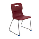 Titan Burgundy Size 6 Classroom Chair with skid base, suitable for students aged 14+ years, featuring a sturdy design.