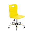 Yellow Titan Swivel Senior Chair with adjustable height and cushioned seat for comfort and support.