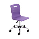 Purple Titan Swivel Senior Chair with castors, ergonomic design, and adjustable height for comfortable seating.