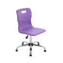 Purple Titan Swivel Senior Chair with adjustable height and cushioned seat, designed for comfort and support.