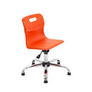 Orange Titan Swivel Junior Chair with a sturdy base and ergonomic design for kids, featuring a comfortable seat and adjustable height.