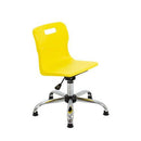 Yellow Titan Swivel Junior Chair with a padded seat and backrest, designed for children's comfort and adjustable height.