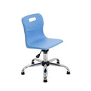 Sky blue Titan Swivel Junior Chair with a rounded seat and backrest, designed for children’s comfort and support.